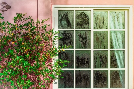 photo of steamy house window